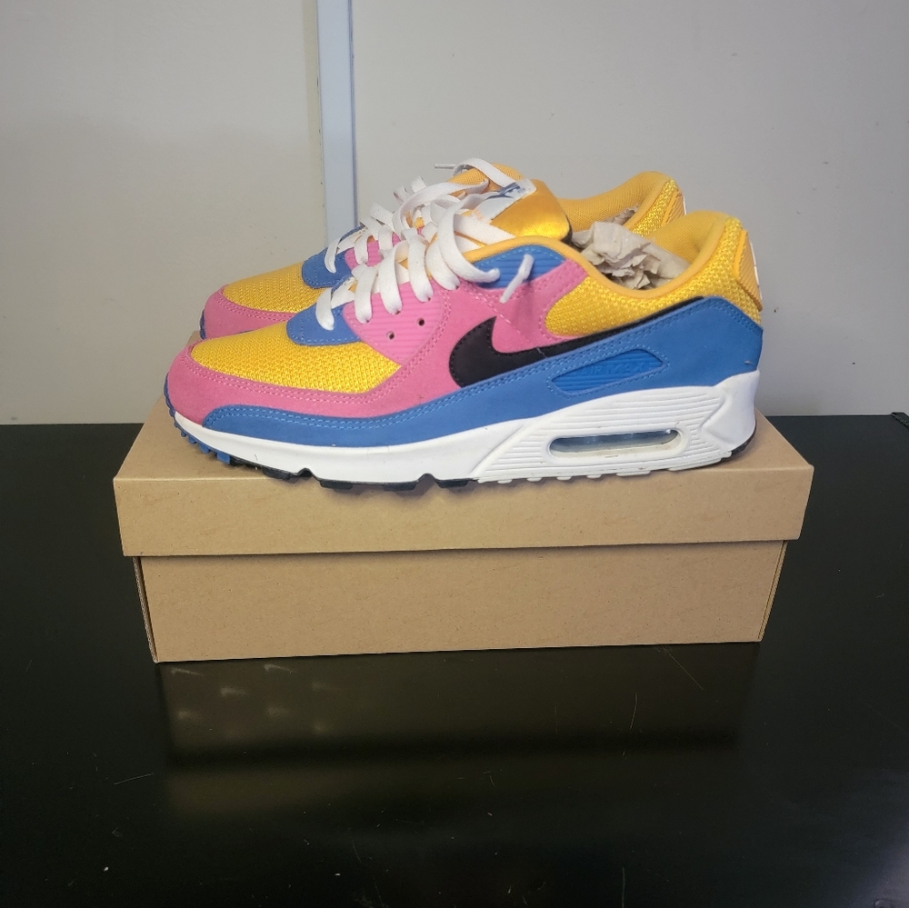 Nike Air Max 90 Multicolor Sneakers - Suede (Size Men's 10.5)